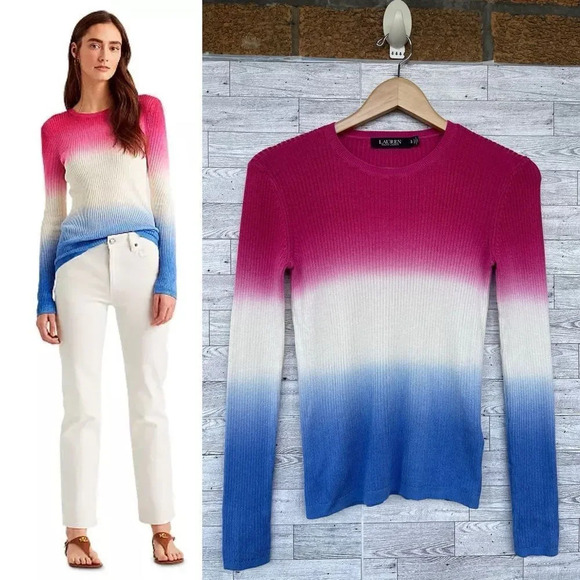 RALPH LAUREN BLACK LABEL
Dip-Dyed Ribbed Sweater SIZE SMALL - Picture 1 of 14